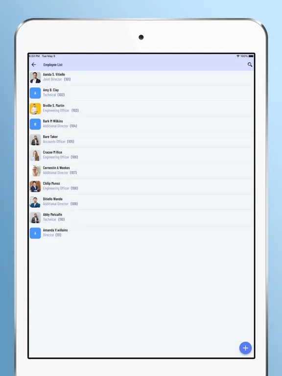 Employee Attendance System iPad  스크린샷