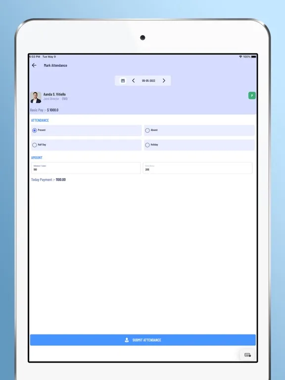 Employee Attendance System iPad  스크린샷