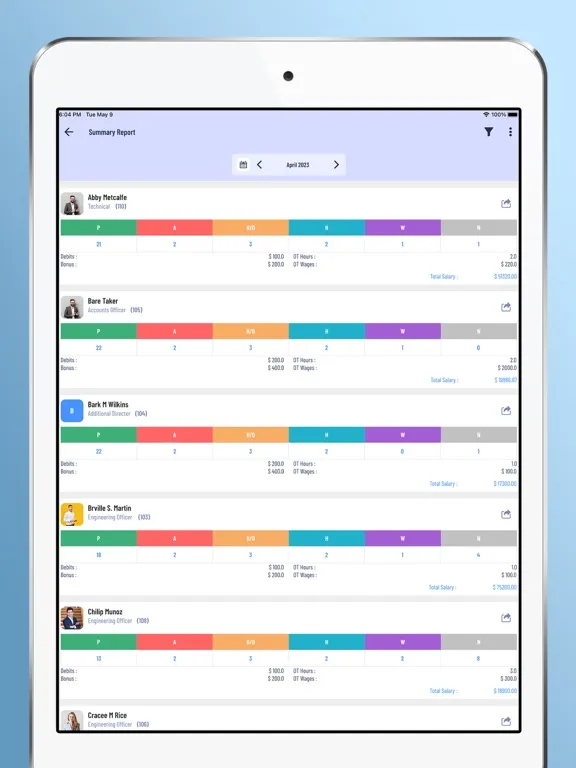 Employee Attendance System iPad  스크린샷