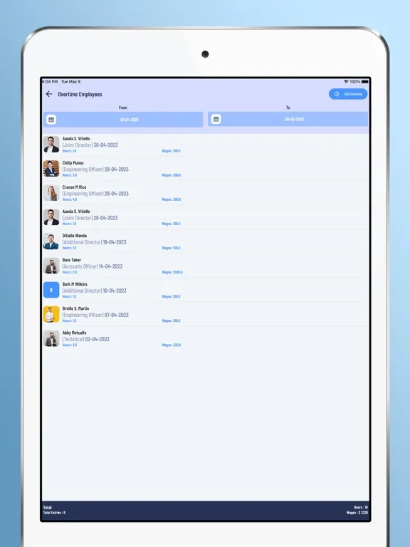 Employee Attendance System iPad  스크린샷