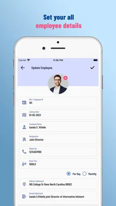 Employee Attendance System 스크린샷