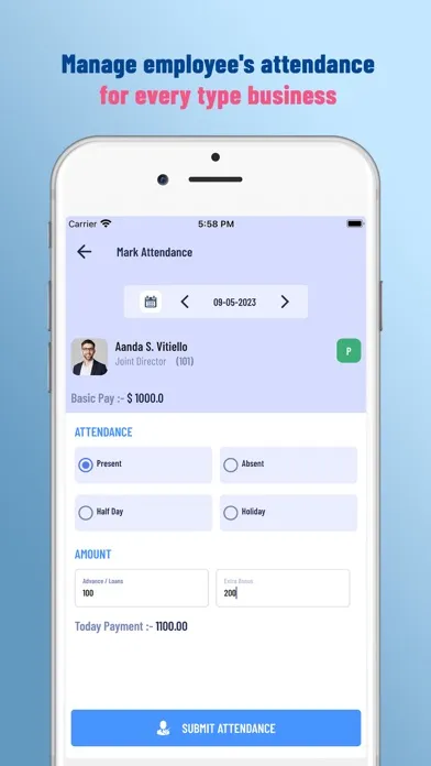 Employee Attendance System 스크린샷