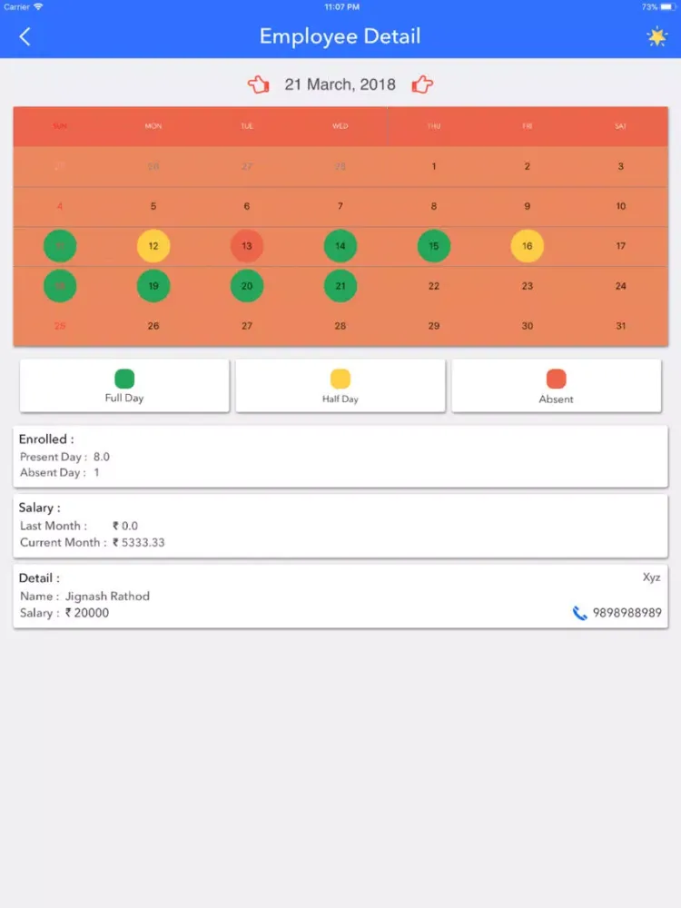 Zrzuty ekranu Attendance Management iPad 
