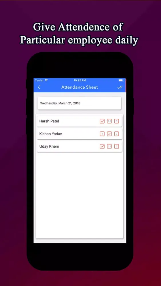 Zrzuty ekranu Attendance Management