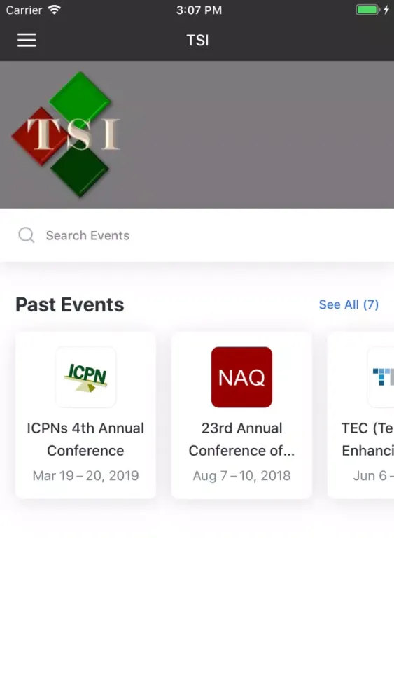 Capturas de pantalla de TSI Events