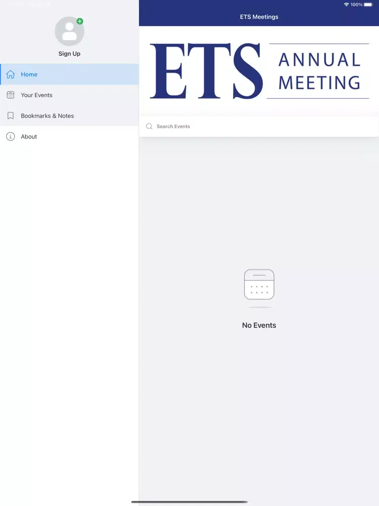 ภาพหน้าจอของ ETS Annual Meeting iPad 
