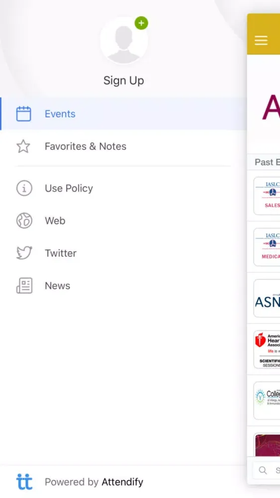 Capturas de pantalla de AstraZeneca Events 2019