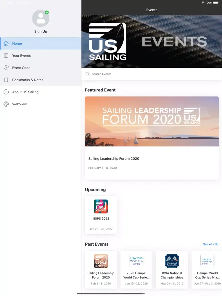 US Sailing Events iPad  स्क्रीनशॉट