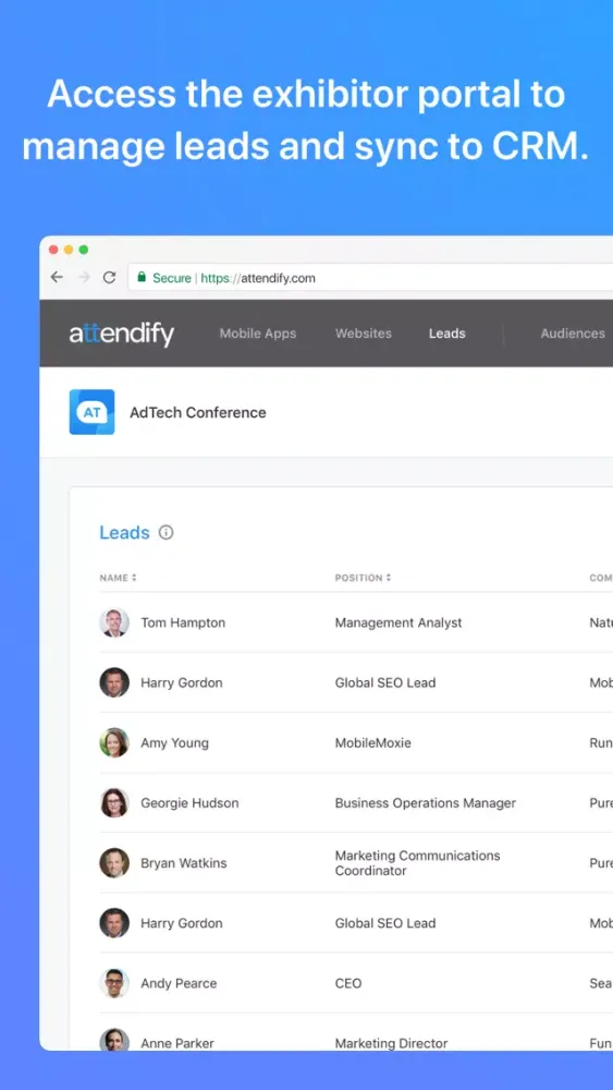 ภาพหน้าจอของ Lead Retrieval by Attendify