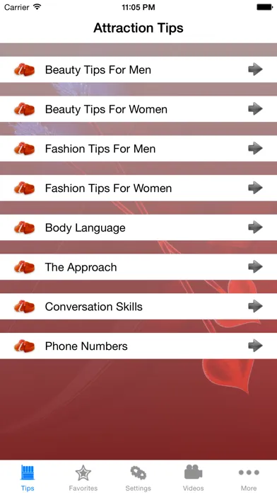 Tangkapan skrin Attraction Tips *
