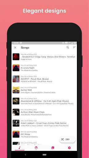 Capturas de tela do Music Player Lite