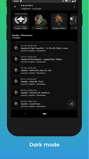 Capturas de tela do Music Player Lite