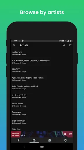 Capturas de tela do Music Player Lite