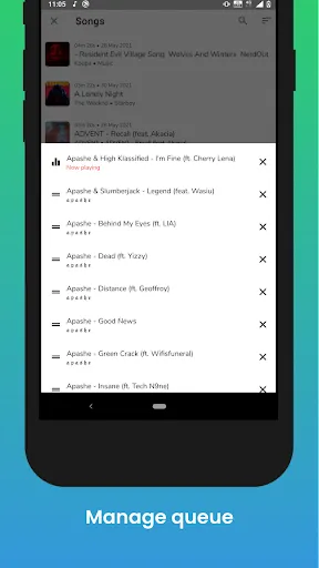 Capturas de tela do Music Player Lite