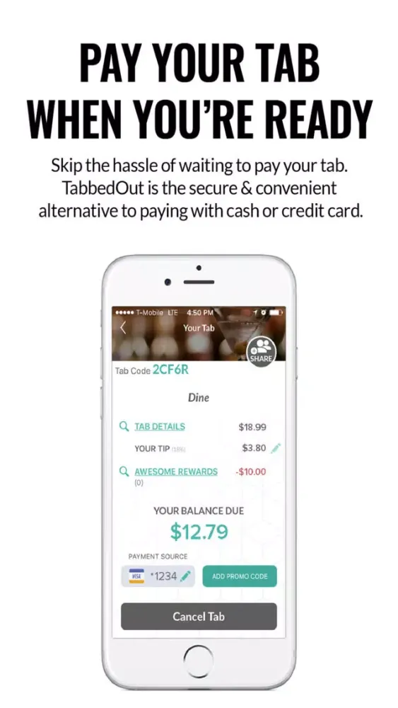 TabbedOut - Pay Your Tab with Your Phone Screenshots