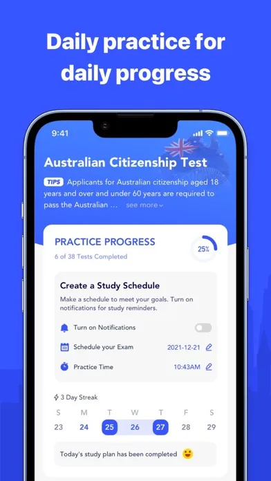 Capturas de pantalla de Citizenship Test AU 2024 prep