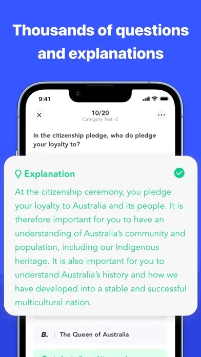 Capturas de pantalla de Citizenship Test AU 2024 prep