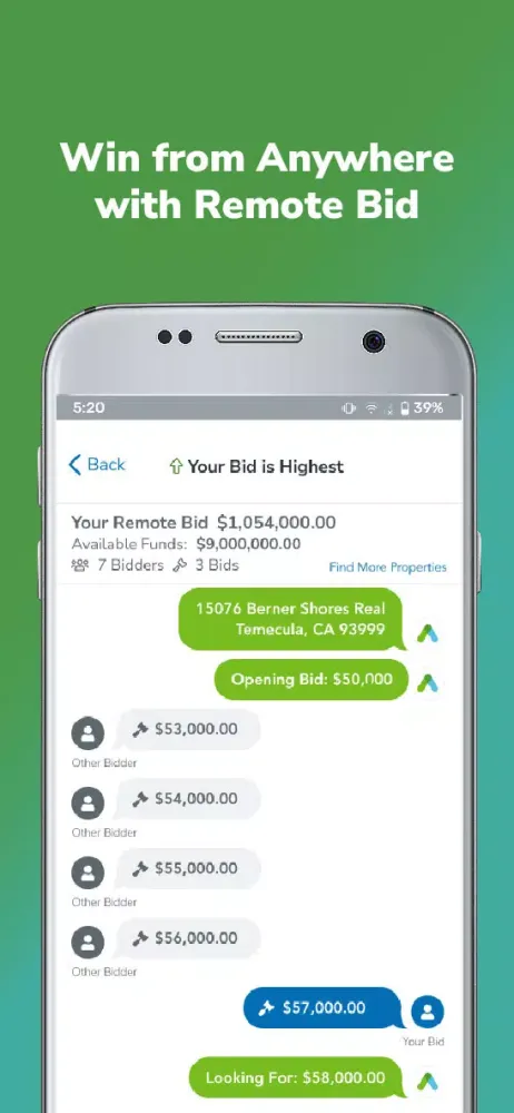 Captures d'écran de Auction.com