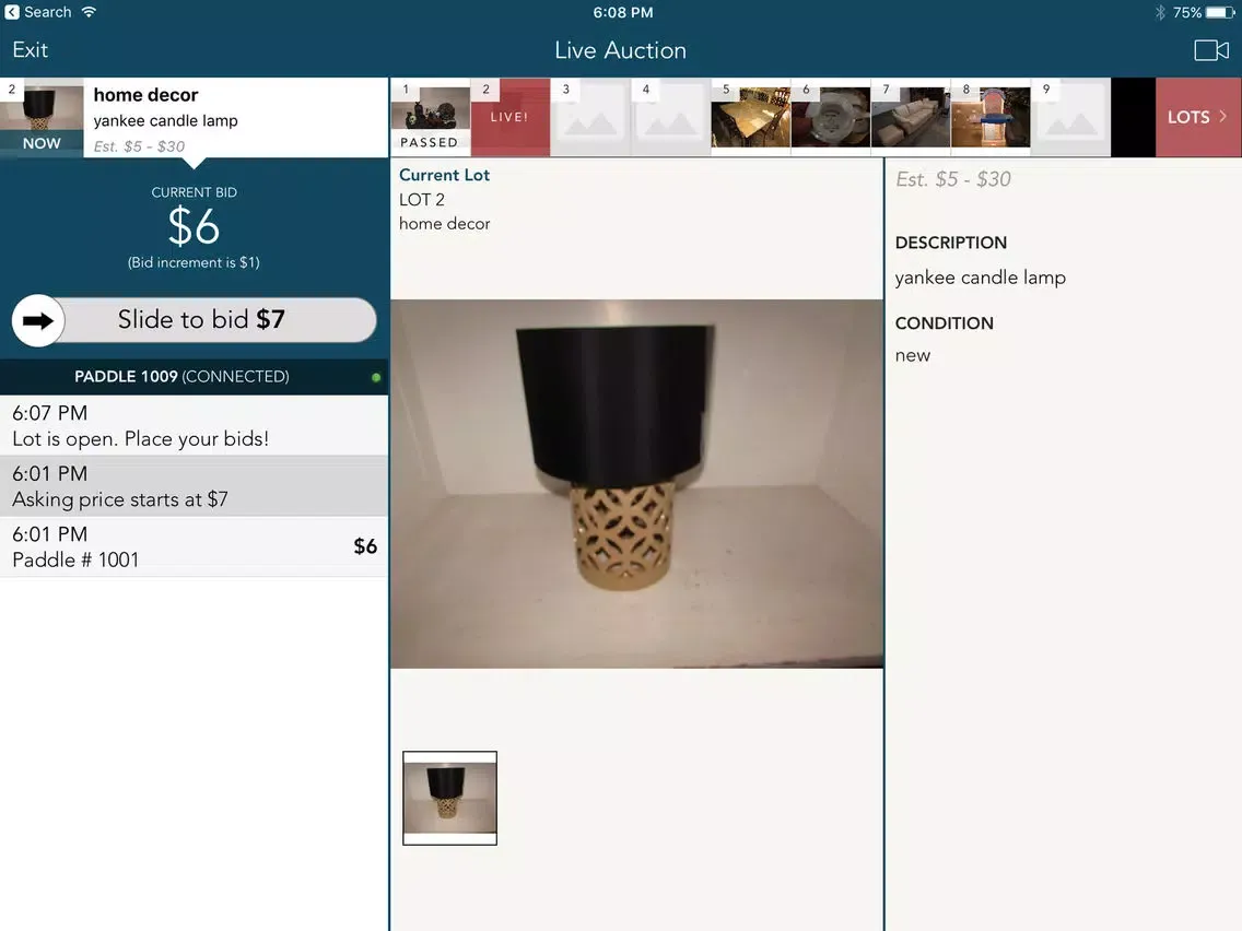 5 Points Auction iPad  Ekran Görüntüleri