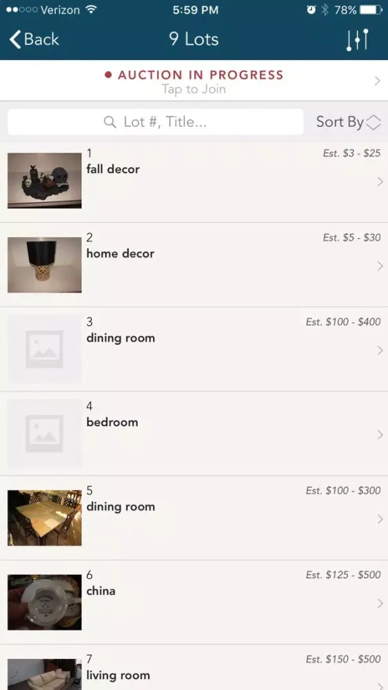 5 Points Auction Ekran Görüntüleri