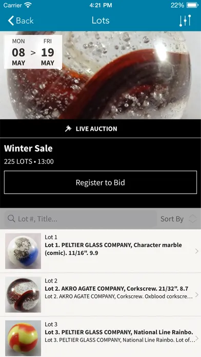 Ảnh chụp màn hình của Block's Marble Auctions