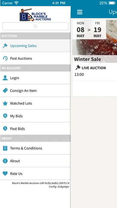 Ảnh chụp màn hình của Block's Marble Auctions