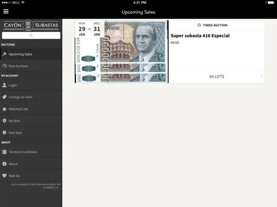 CAYON SUBASTAS AUCTIONS iPad  Ekran Görüntüleri