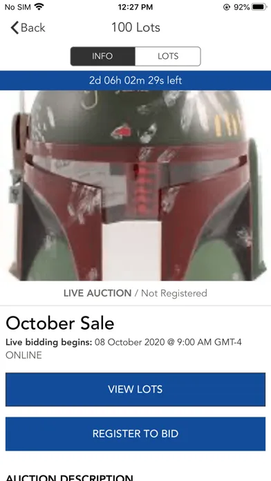 Captures d'écran de Gametime Auctions