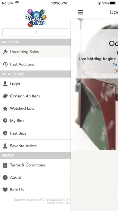 Captures d'écran de Gametime Auctions