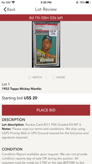 Capturas de tela do Gateway Gallery Auction