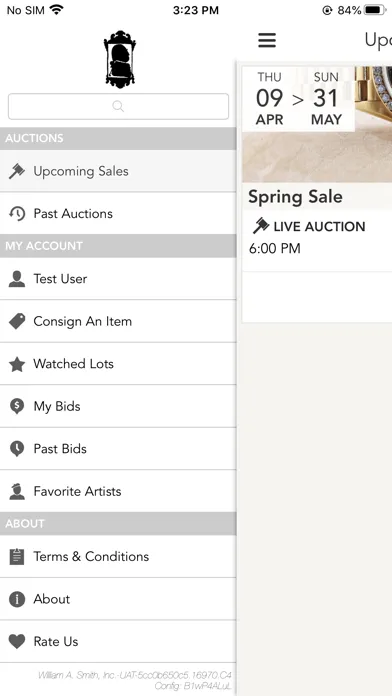 Zrzuty ekranu Smith Auctions Live