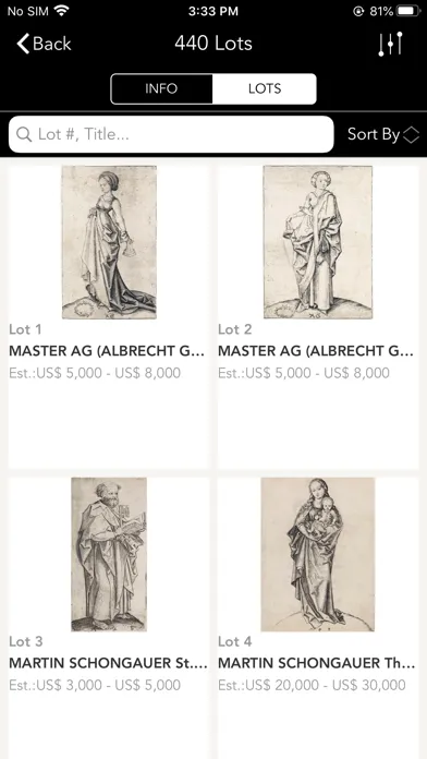 Capturas de tela do Swann Auction Galleries