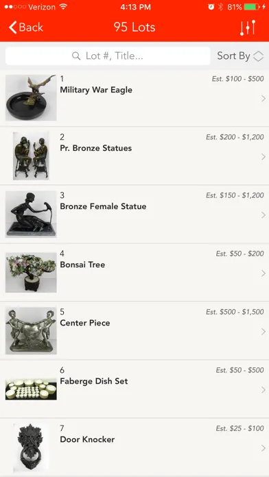 Capturas de tela do Teel Auctions Online Bidding