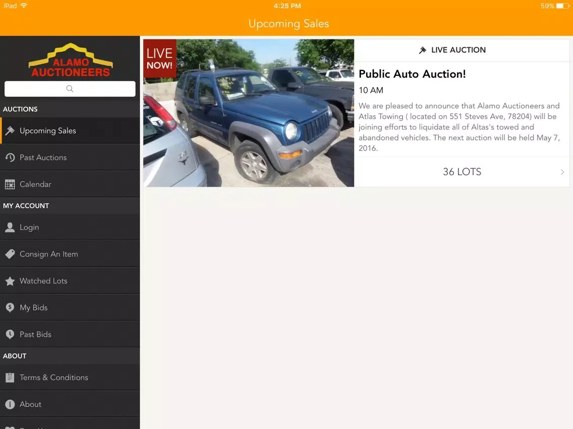 Alamo Auctioneers iPad  سکرین شاٹس