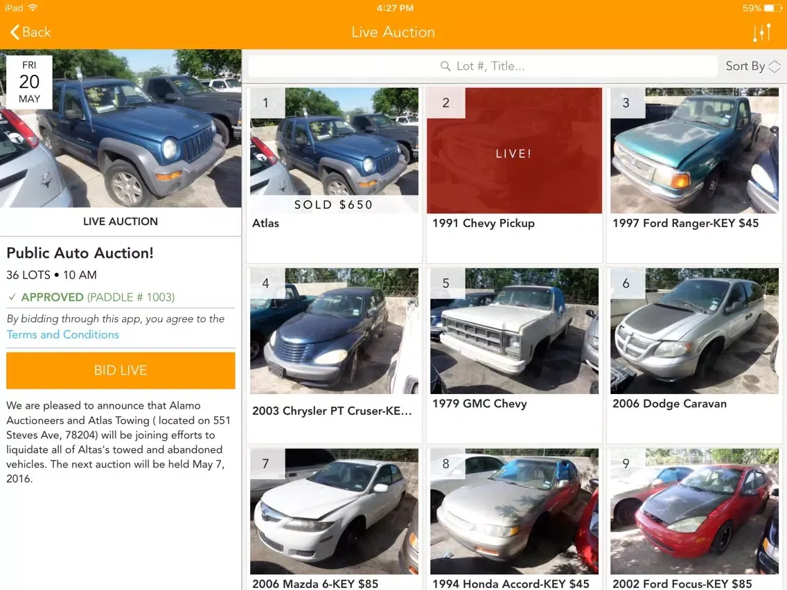 Alamo Auctioneers iPad  سکرین شاٹس
