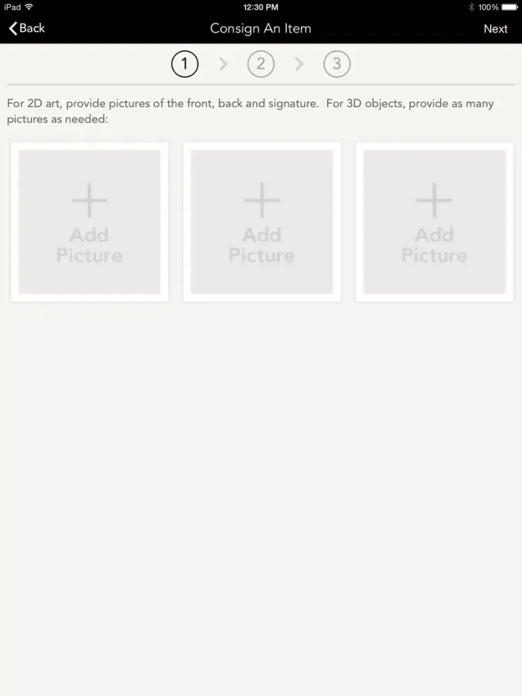 Ảnh chụp màn hình của Altair Auctions & Appraisals iPad 