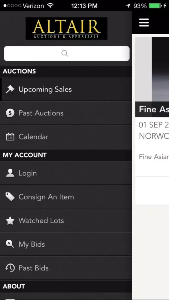 Ảnh chụp màn hình của Altair Auctions & Appraisals