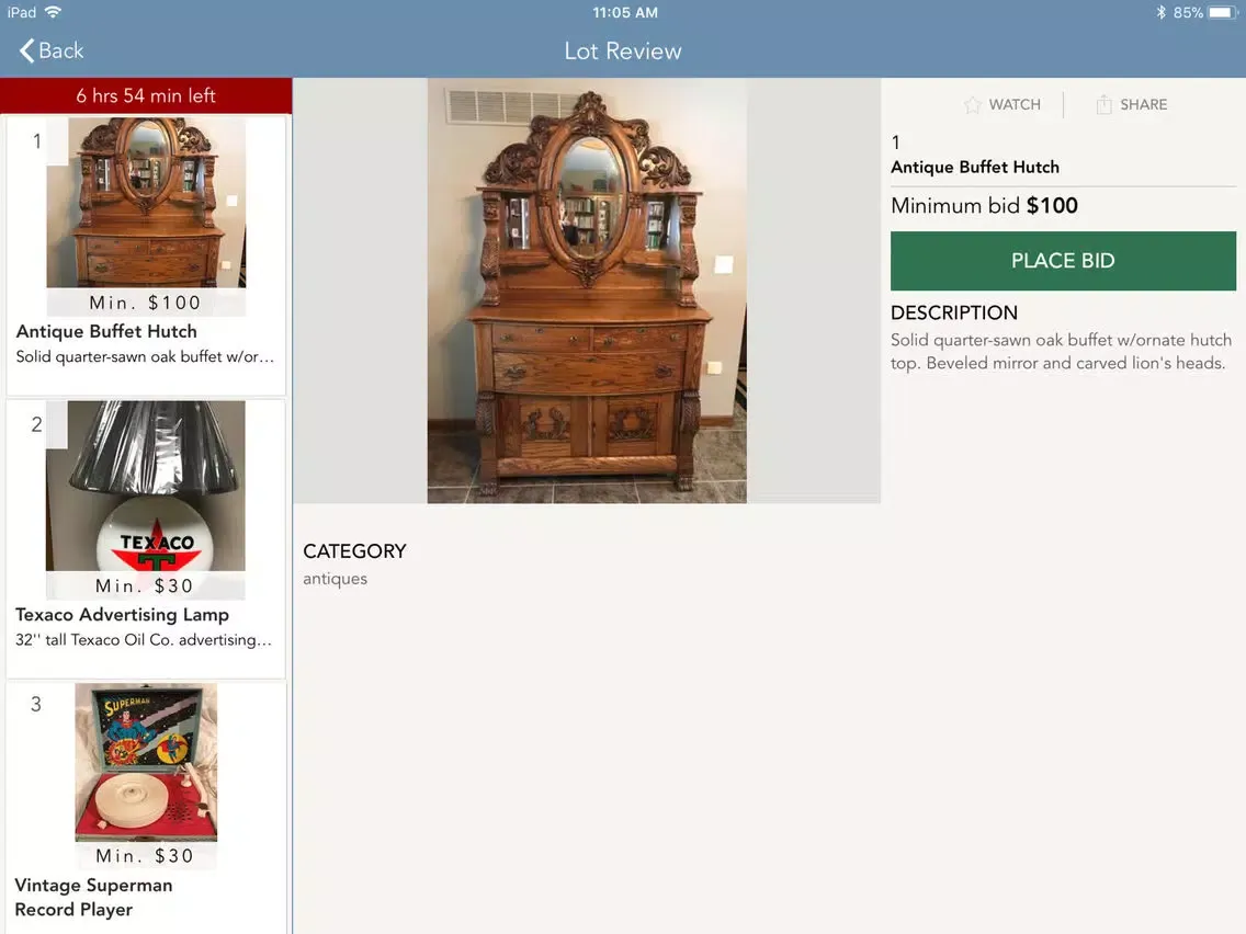 Bergman Auction Service iPad  স্ক্রিনশট