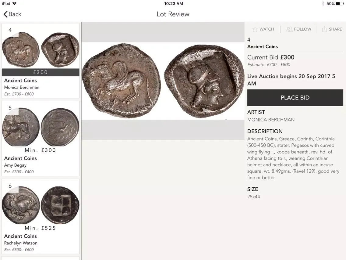Screenshot di BSJ Auctions iPad 