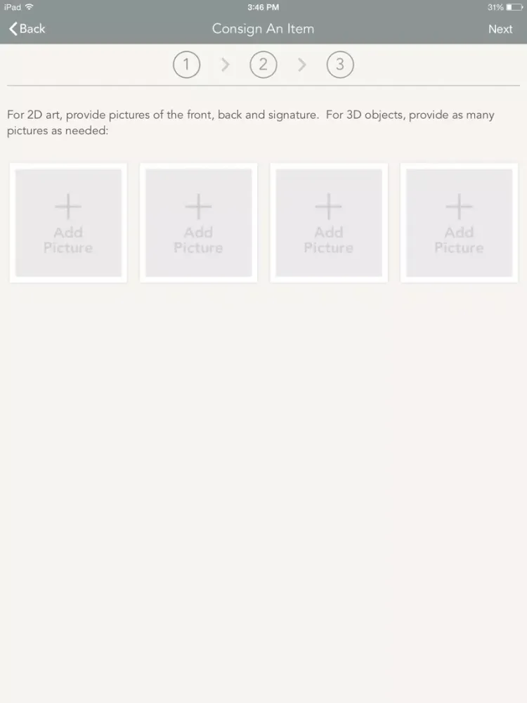 Capturas de tela do Dargate Auction Galleries iPad 