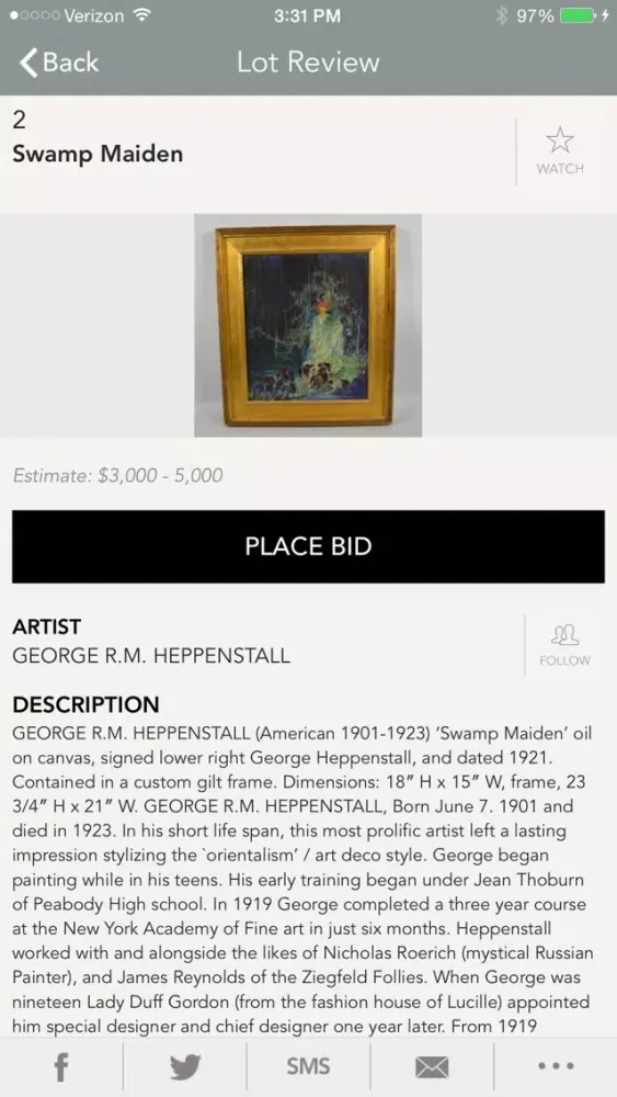 Capturas de tela do Dargate Auction Galleries