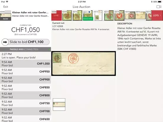 Ảnh chụp màn hình của David Feldman Auctions iPad 