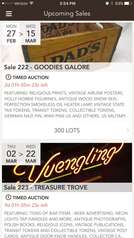 DeYoung Auctions Screenshots