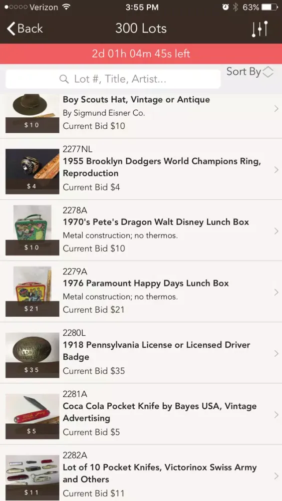 DeYoung Auctions Screenshots