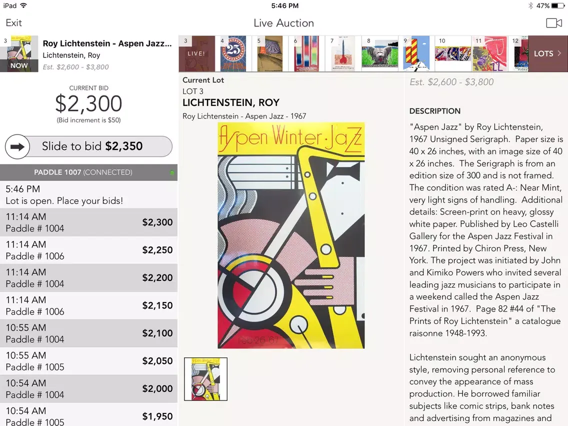 Zrzuty ekranu Dumbo Auctions iPad 