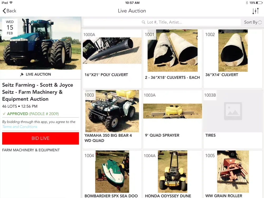 Capturas de tela do Frank McInenly Auctions Ltd iPad 