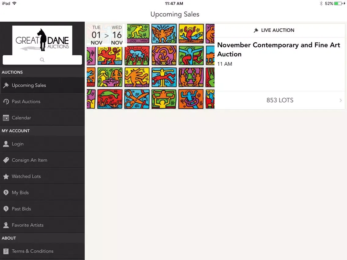 Great Dane Auctions iPad 应用截图
