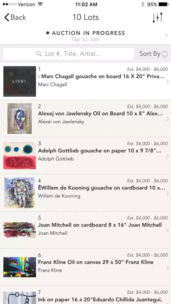 Capturas de tela do International Art Auction Gallery