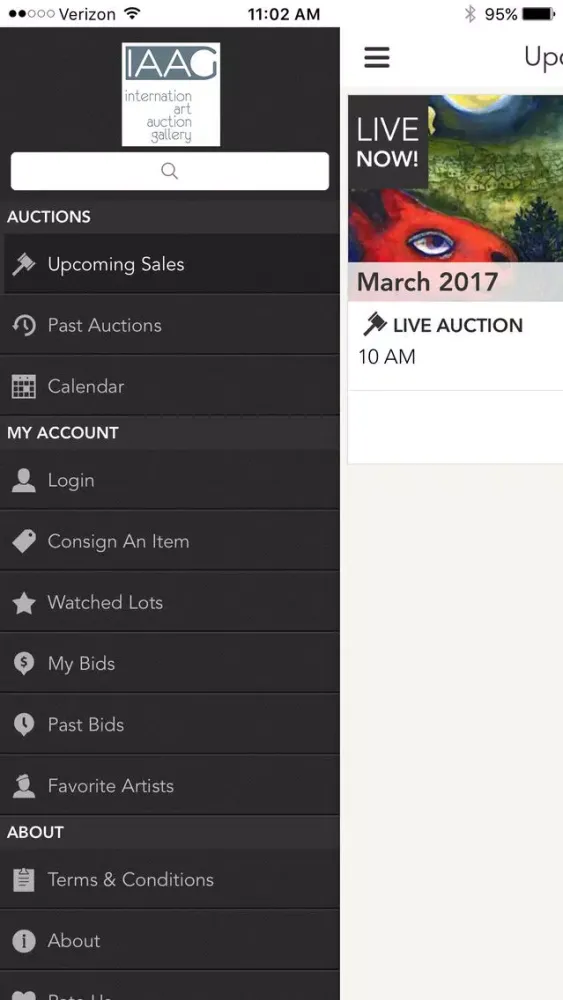 Capturas de tela do International Art Auction Gallery