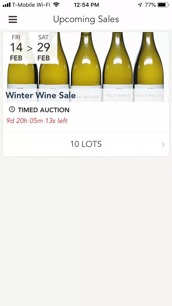 Capturas de tela do JFT Auctions